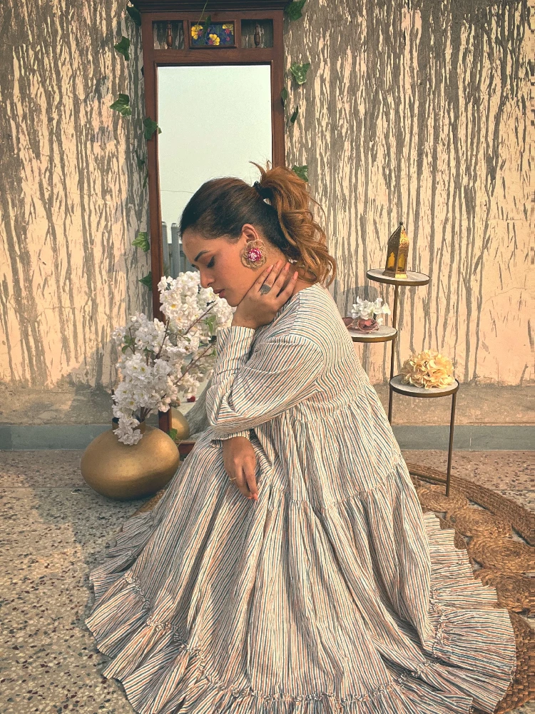 White Stripped Blue Short Dress-3.webp